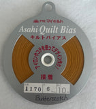 Fusible Butterscotch Yellow Asahi Quilt Bias Tape (1170) 1/4"