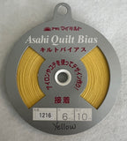 Fusible Yellow Asahi Quilt Bias Tape (1216) 1/4"