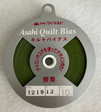 Fusible Moss Green Asahi Quilt Bias Tape (1219) 1/2"