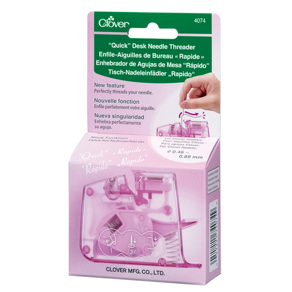 Clover "Quick" Desk Needle Threader (Pink)