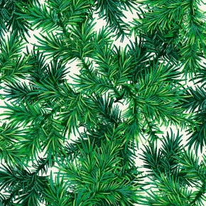 45" wide Evergreen Treeside Snow Metallic, 100% Cotton Fabric, RJR Prints, Sold by the Yard