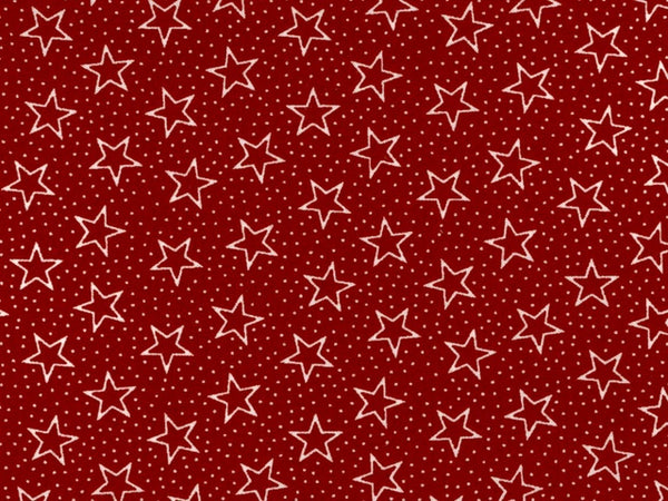 108" Wide 100% Cotton Red Dotty Stars Quilt Backing by Santee Fabrics