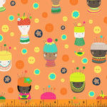 45" wide Sew Good Tangerine, 100% Cotton Fabric, Windham Fabrics, Sold by the Yard