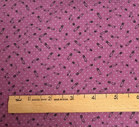 Copy of Safety Pins on purple, Sew Sew Sew It, Blank Quilting by Stof Fabrics, Sold by the Yard