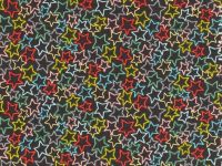 45" wide Makower UK "Merry" Dark Gray with Multi-Color Stars, 100% Cotton Fabric, Sold by yard