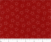 45" wide Red Dotty Stars, 100% Cotton Fabric, Santee Print Works, Sold by the Yard